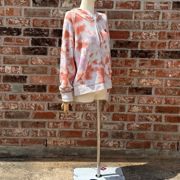 Champion orange tiedyed hoodie sweatshirt / L / Excellent condition - Picture 8 of 13